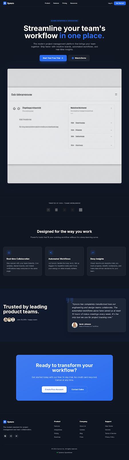 SaaS Prototype deployment screenshot
